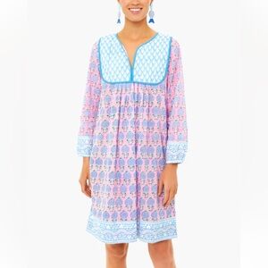 SZ Blockprints Jaipur Eva Pink Pineapple Dress